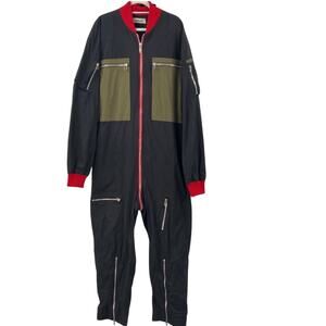 Ambush Black Green pocket full zip jumpsuit